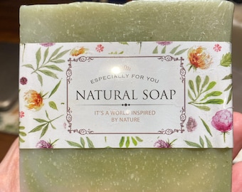 Soap for SENSITIVE SKIN with Colloidal Oats NO Fragrance | Spirulina Olive Oil Hempseed | Organic Nourishing Handmade Body Soap