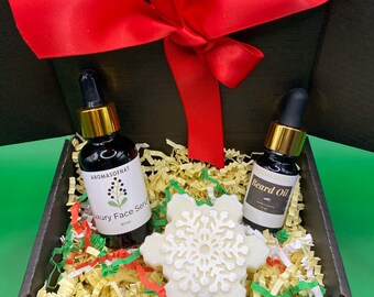 Fathers Day LUXE GIFT Box for Men | Face Serum and Beard Oil | Handmade Soap Gift Set | Gift Set for Him | Fathers Day Gift Idea for Dad