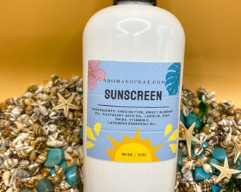 Écran solaire 100 % NATUREL au zinc et à l'huile de pépins de framboise | PAS de produits chimiques | FPS 35 | Huile de bronzage | Gel Après-Soleil | Lait Après-Soleil Beurre Corporel