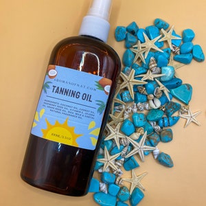 Aceite bronceador natural con aceite de zanahoria y aceite de semilla de frambuesa / Aceite solar orgánico Bloqueador solar natural para playa / Piel bronceada / Elementos esenciales para la playa /