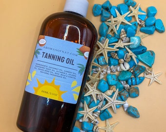 Natural Tanning Oil with Carrot Oil and Raspberry Seed Oil | Organic Sun Oil Natural Sunblock Beach | Sun Kissed Skin | Beach Essentials |