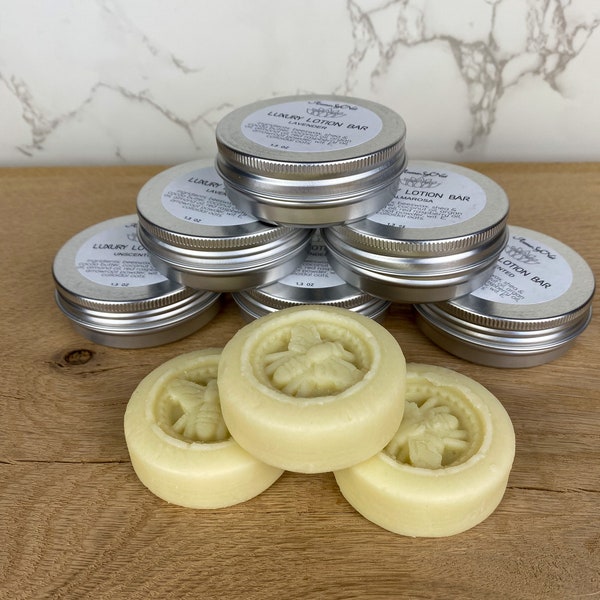 LOTION Bar with ESSENTIAL OILS | Shea Butter Lotion | Beeswax Lotion | Solid Body Lotion | Hand Lotion |  Zero Waste Hand Cream | Natural