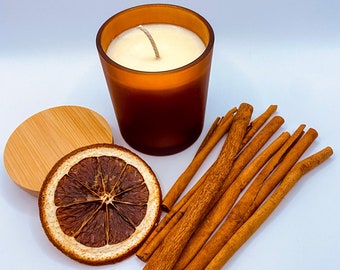 Winter Soy Candle In Amber Jar | Soy Candles | ORANGE Candle |  Relaxing Fall Candle  5 Oz Candle Jar