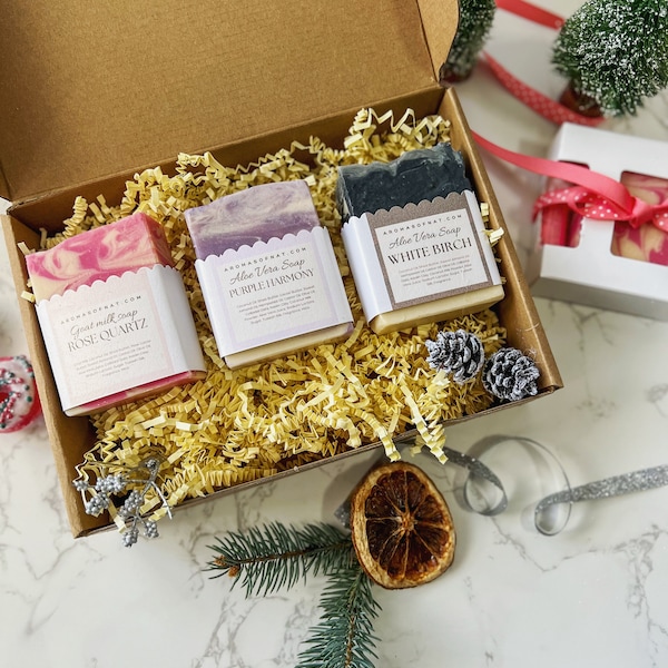Soap Gift Box | Handmade Soap Gift Box Pick Your Own Soap Scent | Personalized Organic Soap Box | Valentines Gift Set | Gift For Her Verity