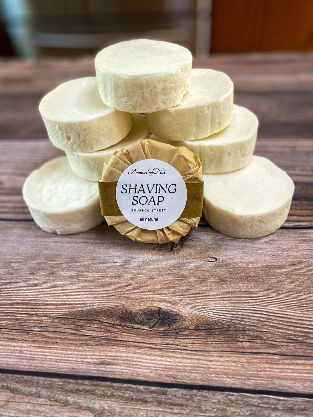 NATURAL SHAVING SOAP Puck Shaving Puck Refill Shave Soap Bar Shaving