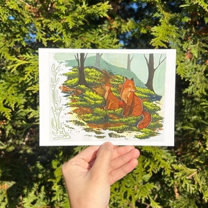 carte postale renard