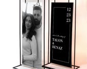 Modern Wedding Welcome Signs with Stand, Minimalist Reception Decor