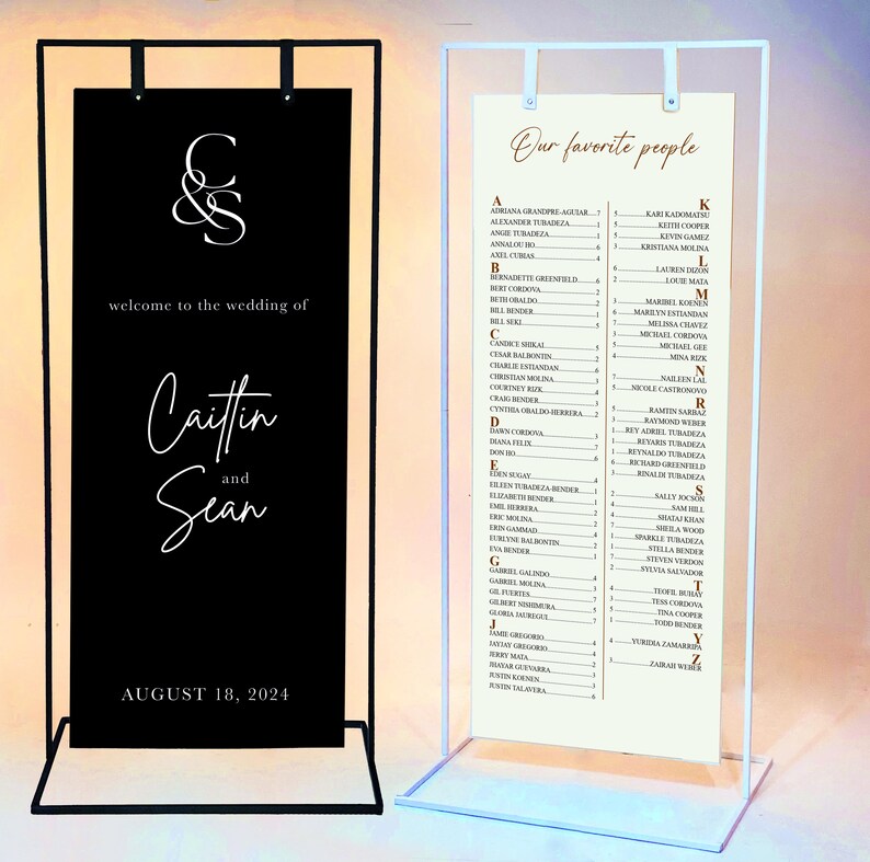 Black and White Large Wedding Sign, Minimalist Sign, Wedding