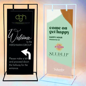 Letrero de bienvenida para eventos corporativos con soporte y pancarta de color, letrero publicitario con soporte para pancarta, decoración para eventos, póster comercial, soporte para pancarta