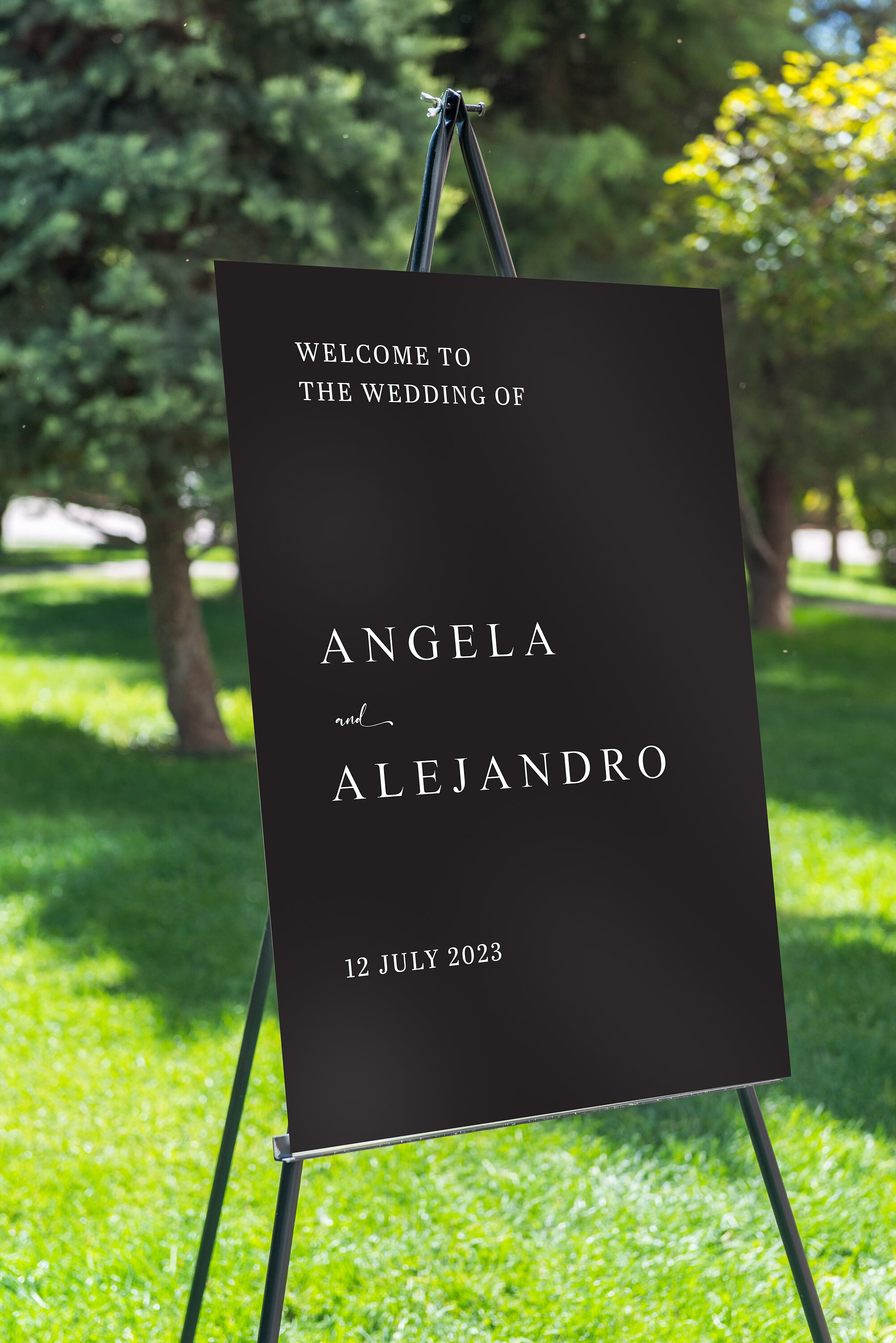 Black and White Foamex Board Wedding Signs Printed With Stand, Foamex