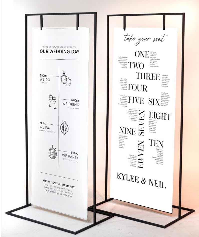 Black and White Large Wedding Sign, Minimalist Sign, Wedding