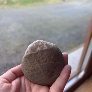 Irish Sea Stone: Two-Toned Natural Beach Rock with Golden Streaks