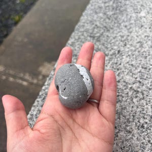 Handpicked Rare Irish Wishing Stone - Irish Coast 50mm - White/Grey - With Hole