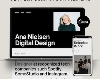 Portfolio Website Template for Designers and Freelancers, Minimal Design Portfolio, Creative UX Design Portfolio | Canva Website Templates