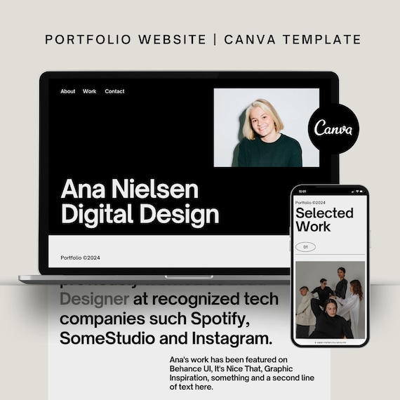 Portfolio Website Template for Designers and Freelancers, Minimal Design Portfolio, Creative UX Design Portfolio | Canva Website Templates