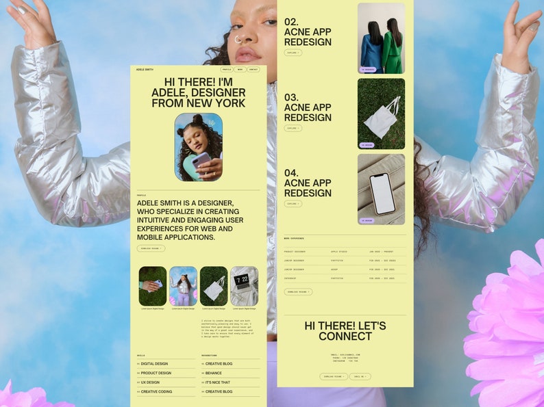 Y2K Canva Website Template, Gen-Z Designer Portfolio (Digital Download) image 3