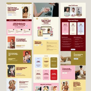 May include: A digital marketing course advertisement with a light beige background. The ad features multiple sections with text and images, including "Promote Your Offers and Boost Sales Online" and "+500 Students are Already Thriving." The ad also includes payment plan options.