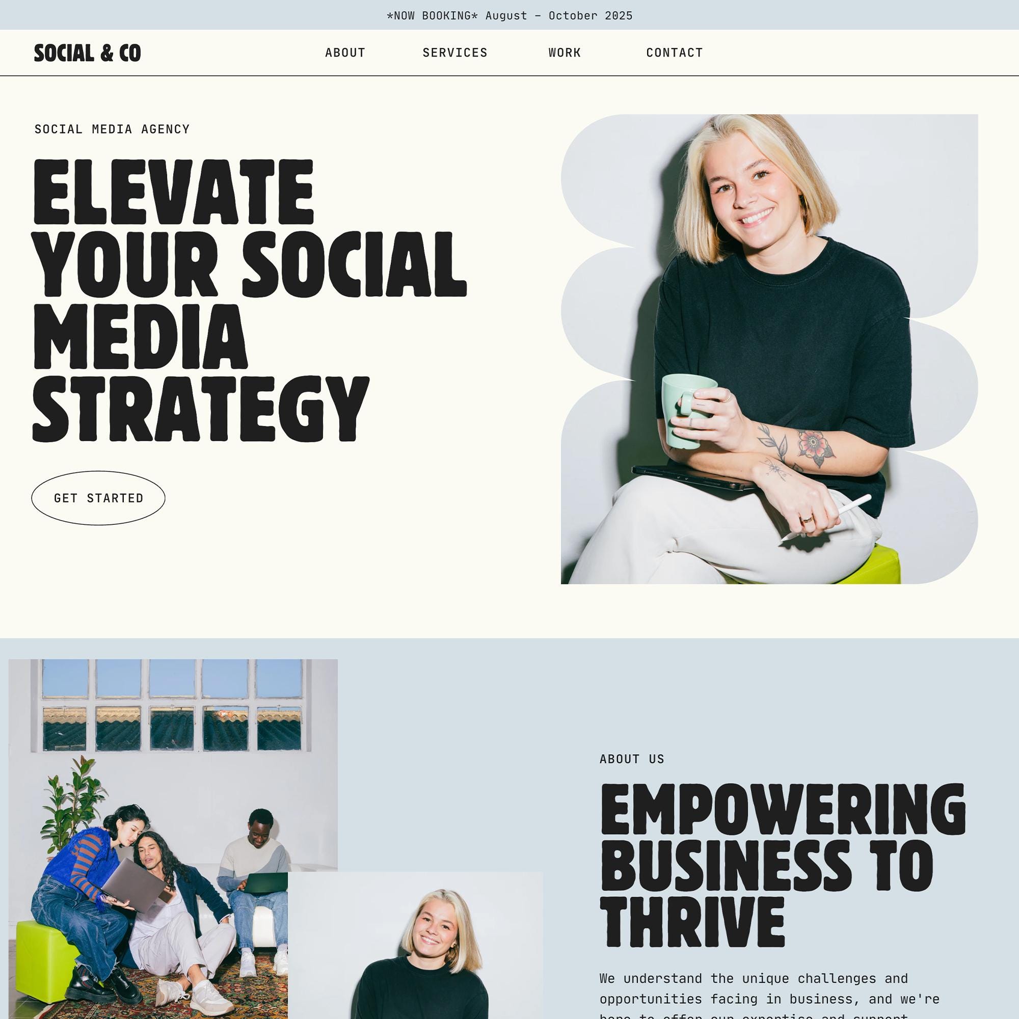 Canva Website Template for Social Media Agency, Social Media Manager ...