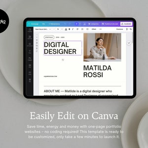 Szablon witryny internetowej portfolio dla projektantów i freelancerów, minimalistyczne portfolio projektowe, kreatywne portfolio projektowe, witryna internetowa Canva zdjęcie 6