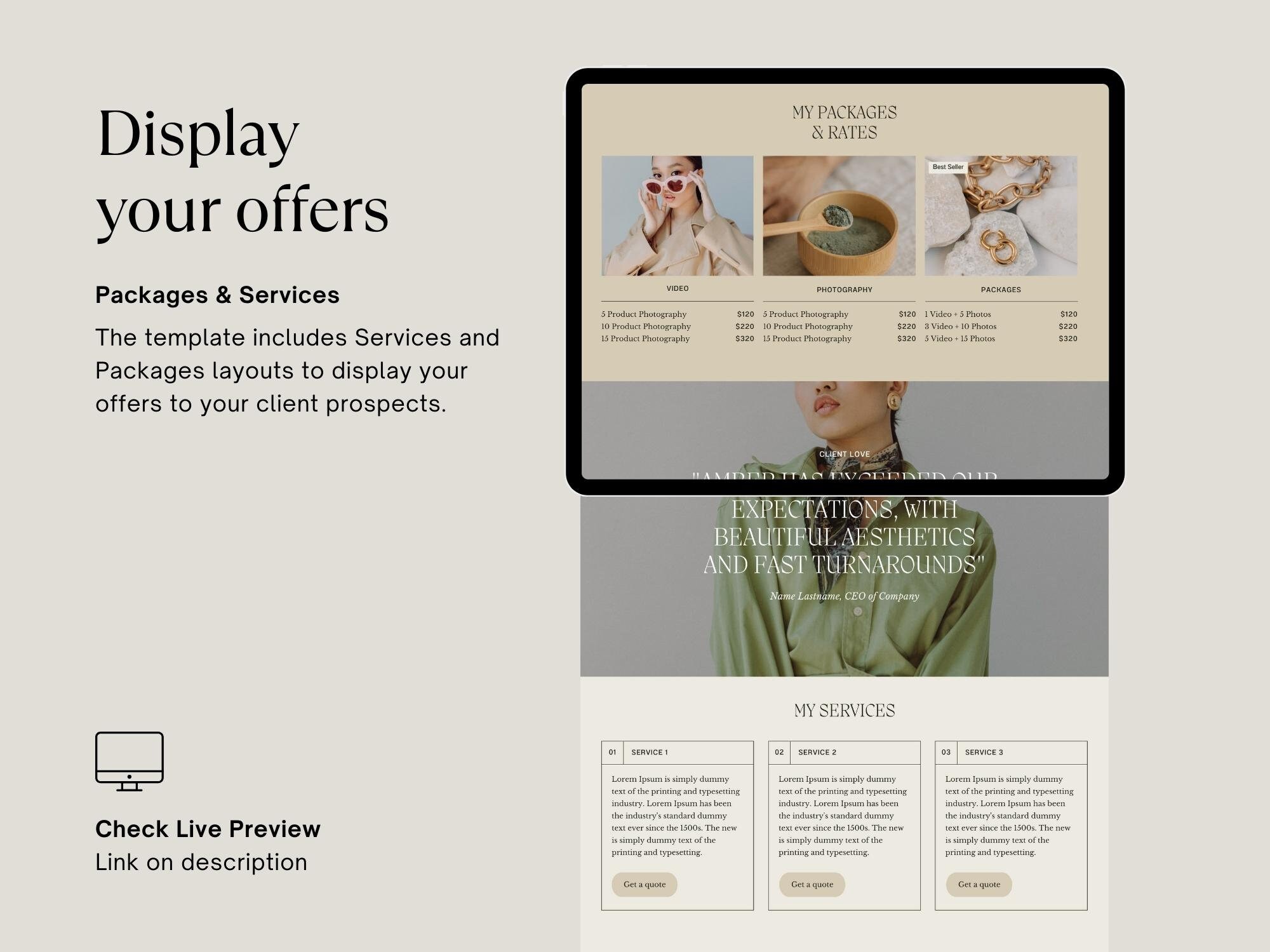 UGC Portfolio Canva Website Template: Minimal Boho Media Kit - Etsy