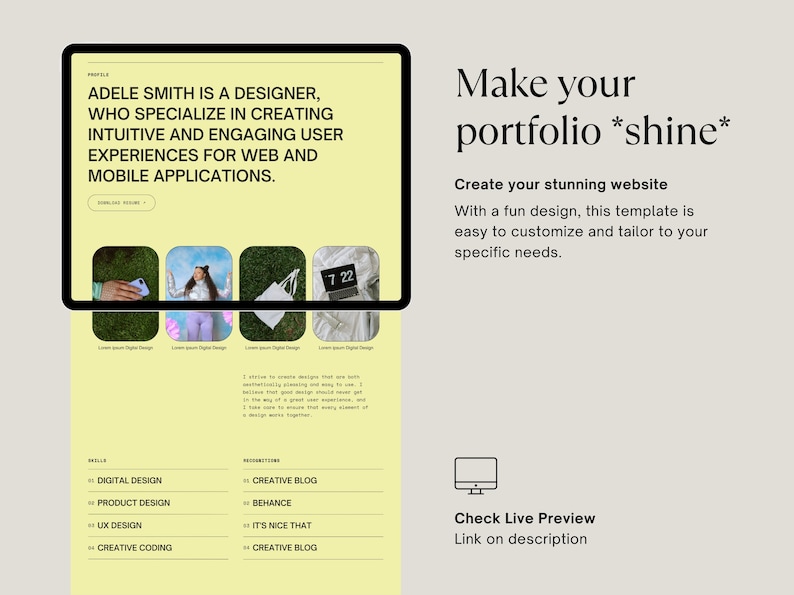 Y2K Canva Website Template, Gen-Z Designer Portfolio (Digital Download) image 4