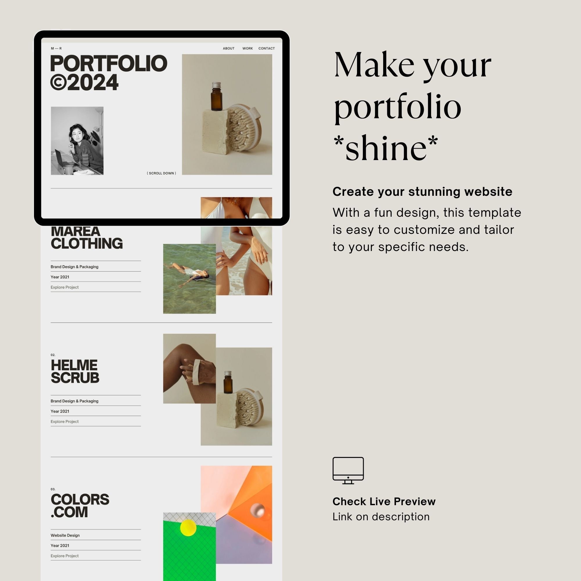 Designer Portfolio Website Canva Template, Creative Resume - Etsy