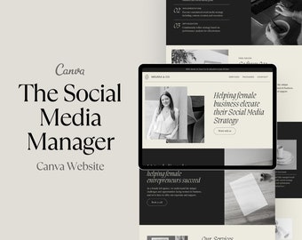 Canva Website Template for Social Media Manager, Marketing Agency Landing Page, Portfolio Template for Social Media Marketer