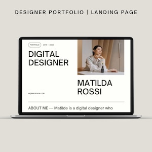 Szablon witryny internetowej portfolio dla projektantów i freelancerów, minimalistyczne portfolio projektowe, kreatywne portfolio projektowe, witryna internetowa Canva zdjęcie 1