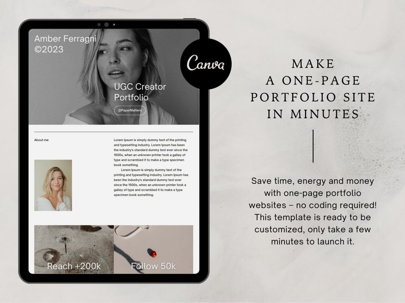 UGC Portfolio Canva Template UGC Portfolio Landing Page Etsy
