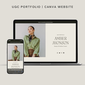 UGC Portfolio Canva Website Template: Minimal Boho Media Kit