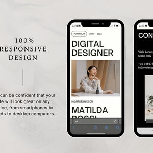 Szablon witryny internetowej portfolio dla projektantów i freelancerów, minimalistyczne portfolio projektowe, kreatywne portfolio projektowe, witryna internetowa Canva zdjęcie 4