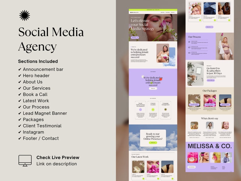 Canva Website Template, Social Media Agency Sales Page (digital ...