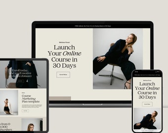 Modelo de site Canva: Página de vendas de coaching, estilo minimalista (download digital)