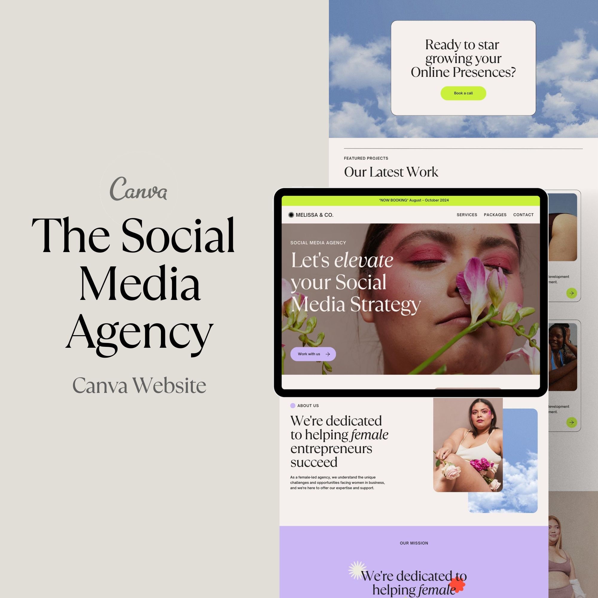 Canva Website Template, Social Media Agency Sales Page (digital ...