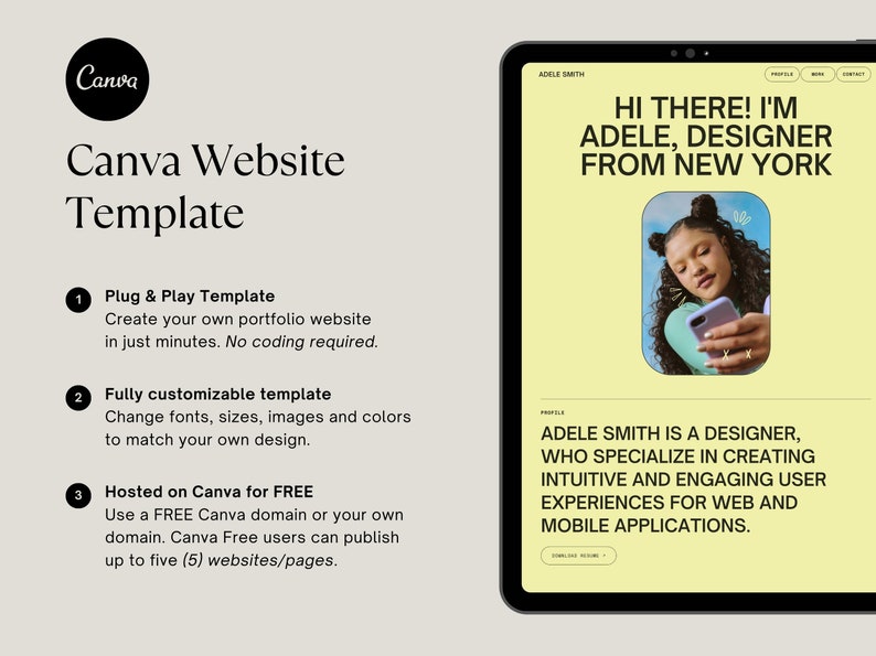 Y2K Canva Website Template, Gen-Z Designer Portfolio (Digital Download) image 7