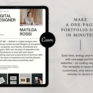 Szablon witryny internetowej portfolio dla projektantów i freelancerów, minimalistyczne portfolio projektowe, kreatywne portfolio projektowe, witryna internetowa Canva zdjęcie 5