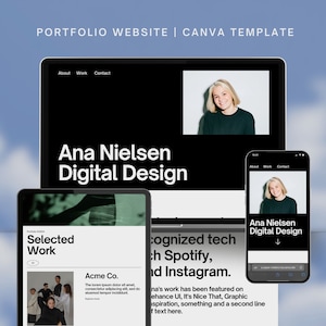 Modelo de Portfólio para Designers e Freelancers, Portfólio de Design Minimalista, Portfólio de Design Criativo | Modelos de Site Canva