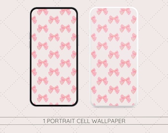Pink Iridescent Bows portrait cell wallpaper >> cell wallpaper, digital wallpaper