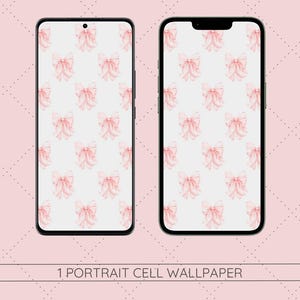 Pale Pink Bows portrait cell wallpaper >> cell wallpaper, digital wallpaper