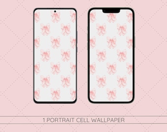 Pale Pink Bows portrait cell wallpaper >> cell wallpaper, digital wallpaper