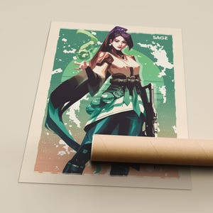Valorant Art Print Poster Set: Neon, Clove, Jett, Viper, Killjoy, Sage Sage
