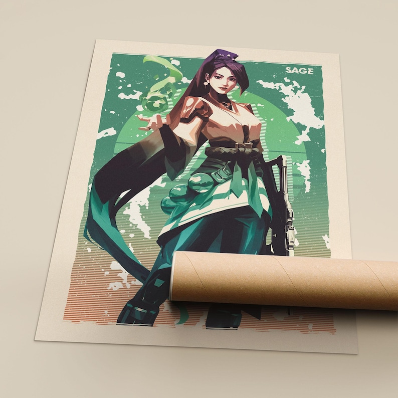 Valorant Art Print Poster Set: Neon, Clove, Jett, Viper, Killjoy, Sage Sage