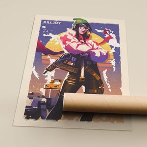 Valorant Art Print Poster Set: Neon, Clove, Jett, Viper, Killjoy, Sage Killjoy