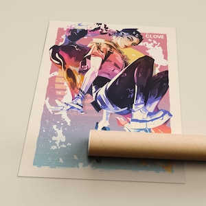 Valorant Art Print Poster Set: Neon, Clove, Jett, Viper, Killjoy, Sage Clove