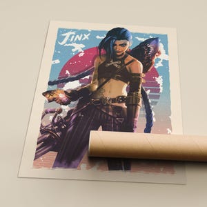 Jinx Art Print – Arcane Wall Art Poster, League of Legends Fan Art, Anime Gaming Decor, Video Game Character Print, Gift For Arcane Fan