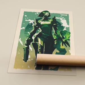 Valorant Art Print Poster Set: Neon, Clove, Jett, Viper, Killjoy, Sage Viper