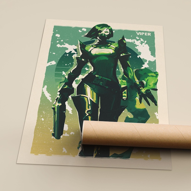 Valorant Art Print Poster Set: Neon, Clove, Jett, Viper, Killjoy, Sage Viper