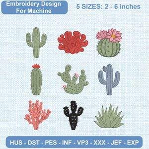 Broderidesignpaket med kaktusöken, mini-maskinikoner (DST, PES)