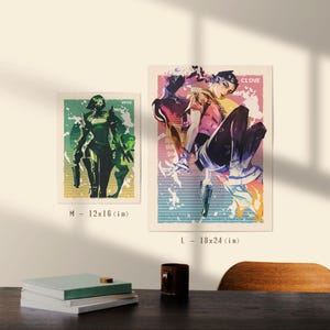 Valorant Art Print Poster Set: Neon, Clove, Jett, Viper, Killjoy, Sage image 3