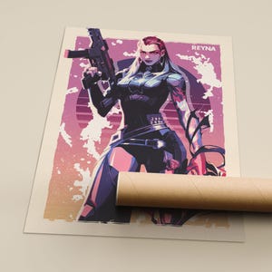 Reyna Valorant Poster, Valorant Reyna Kunstdruck, Valorant Wandkunst, Geschenk für Valorant Gamer, Gaming Poster, Spielzimmer Wanddekoration